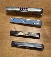 4 Swank sterling silver tie bars