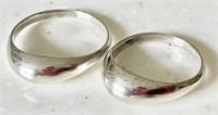 2 sterling silver dome rings