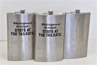 Three Stainless Steel 64oz Jumbo Flasks