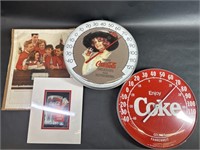 Coca Cola Jumbo Dial Thermometer, Coke Ad Posters