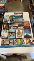 Various cassettes tapes, various dvd movies,