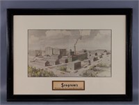 Sketch of Seagrams Distillery (Waterloo, ON) Print