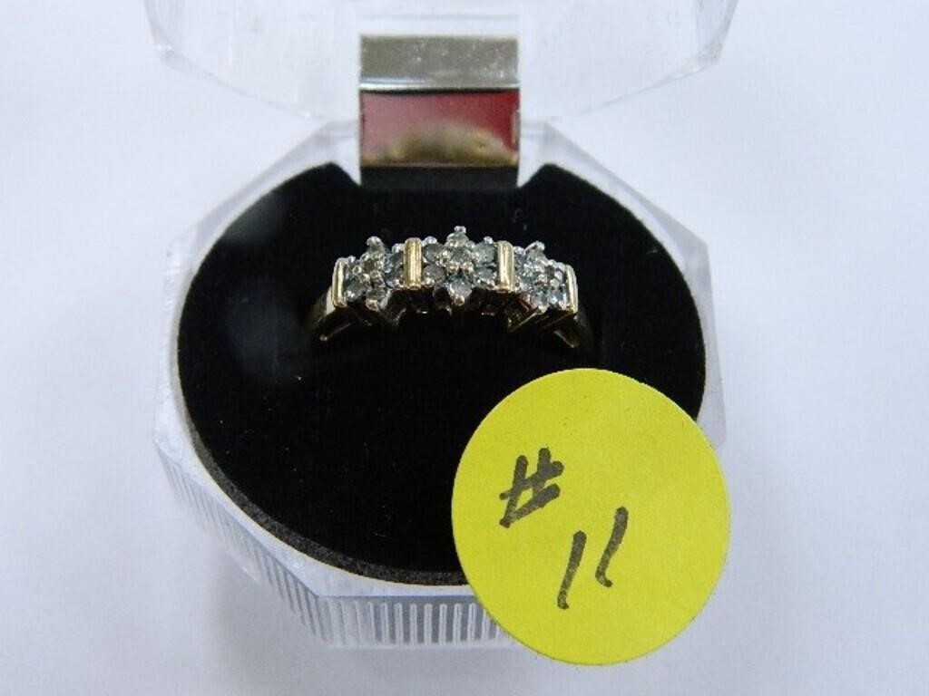 10kt Yellow Gold 2.6gr. Diamond Ring, Size 7,