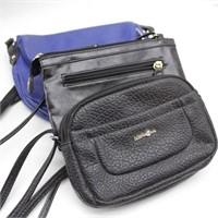 (3) Small Purses/Handbags:Black Multi Sac, Blue