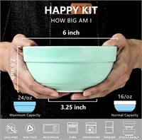 New condition - HAPPY KIT 6" Ceramic Soup Bowls,