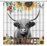 New - DePhoto Highland Cow Shower Curtains Funny