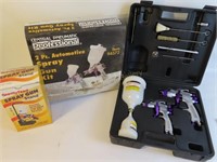 2 Automotive Spray Gun Kits w/Stand, NIB