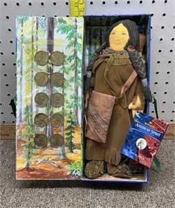 Sacagawea coins & doll Hallmark American Spirit