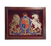 Wood Framed Shadowbox with Cast Crest