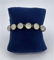Sterling Silver Moonstone Link Bracelet