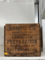Antique Wampoles wooden crate