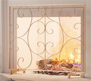 Kingson Single Panel Decorative Fireplace Screen