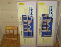 2 NIB Wood Display Shelves and 1 Small Wooden