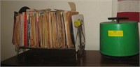 Rack of 45 Records (20's-90's), Green Plastic