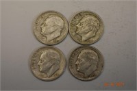 4- 1952 to 1954 US Silver Dimes