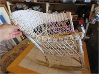 small cholds wicker rocker antique good potential