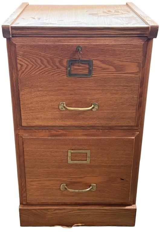 Two Drawer Wood File Cabinet