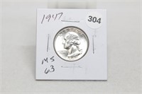 1947 BU Silver Washington Qtr