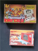 2PC VTG POCKET SIZE DONKEY KONG, LCD HIGHWAY GAME