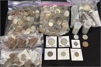 ASSORTED FOREIGN COINS & TOKENS, 1971 PESO, NEW