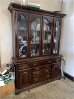 WOODEN CHINA CUPBOARD (60" X 19" X 82")