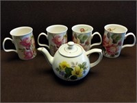 English Tea Pot and Set of Mugs