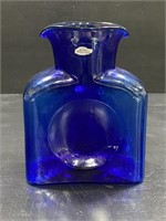 Blenko Cobalt Blue Double Spout Carafe