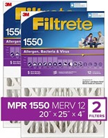 Filtrete 20x25x4 AC Furnace Air Filter, 2pck
