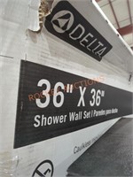 Delta 36" x 36" Shower Wall Set White