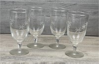 LIBBEY GLASS CO CANDLELIGHT ICE TEA GLASSES 4