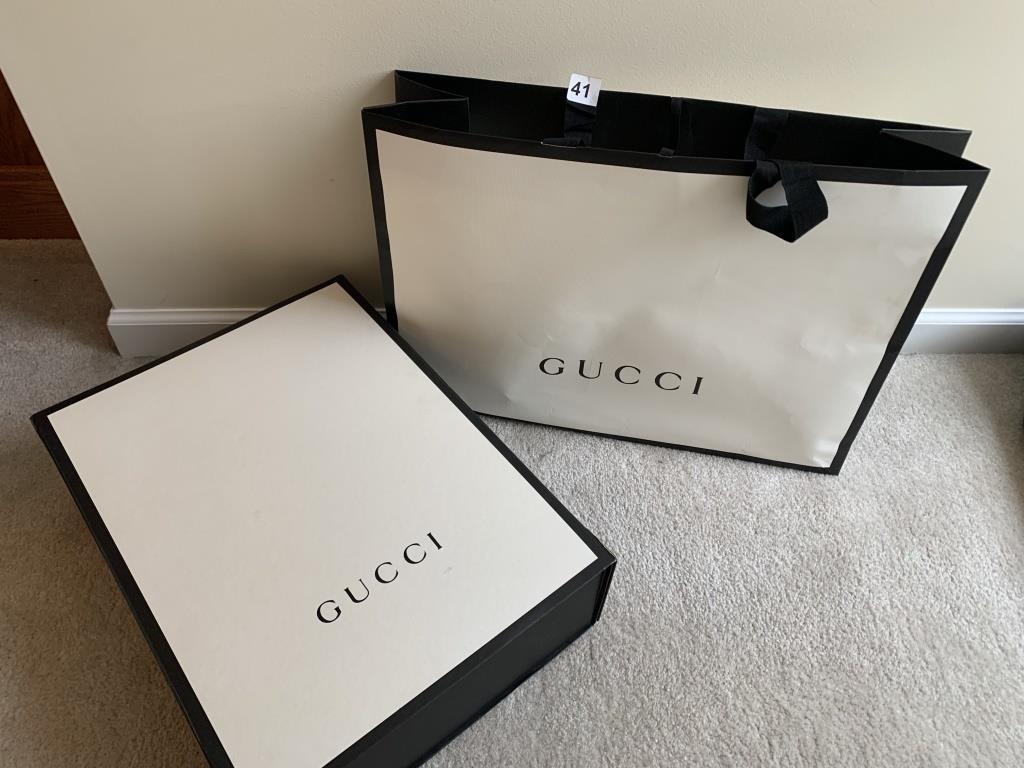 LARGE EMPTY GUCCI BOX AND SHOPPING BAG