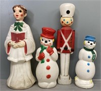 4 Christmas Blow Molds Lot Collection