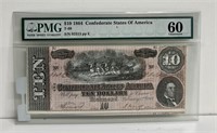 1864 CONFEDERATE $10 DOLLAR BILL NOTE