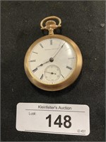 National Watch Co Gold Tone Pocket Watch.