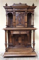 Neo Renaissance Oak Cabinet.