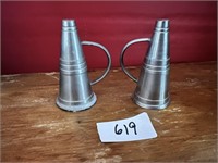 PEWTER MEGAPHONE SALT AND PEPPERS