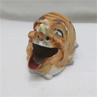 Porcelain Hobo / Clown Ashtray - Hand painted