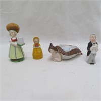 German Bisque Figurines - Turtle Missing Shell