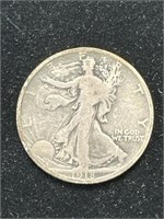 Silver 1918-S Walking Liberty Half Dollar
