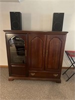 TV entertainment center with contents