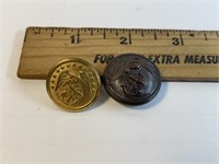 2 Antique USA Navy Buttons