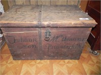 Nice Old Wooden Trunk with Large Key and German
