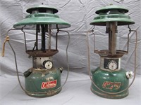 Pair Of Vintage Green Coleman Lanterns