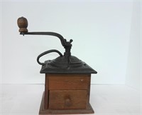 Antique Wood & Cast Iron Coffee Grinder Mill 5.75s