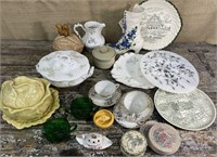 Box lot of ceramics - plates, covered dishes,
