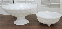 2pcs milk glass - bowls