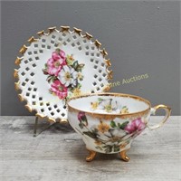 Footed Tea Cup & Saucer