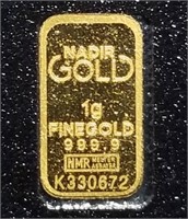 1 Gram .9999 Fine Gold Bar Sealed Packet