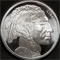 1 Troy Oz .999 Silver Round - Indian Head Design