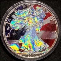 2005 1oz Silver Eagle Holographic Colorized